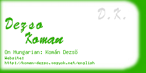 dezso koman business card