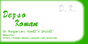 dezso koman business card